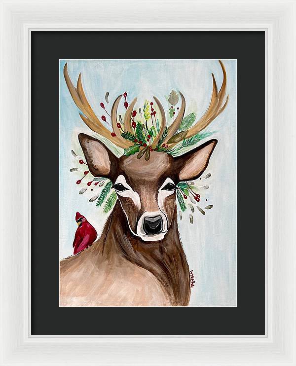 Christmas Buck/Cardinal - Framed Print