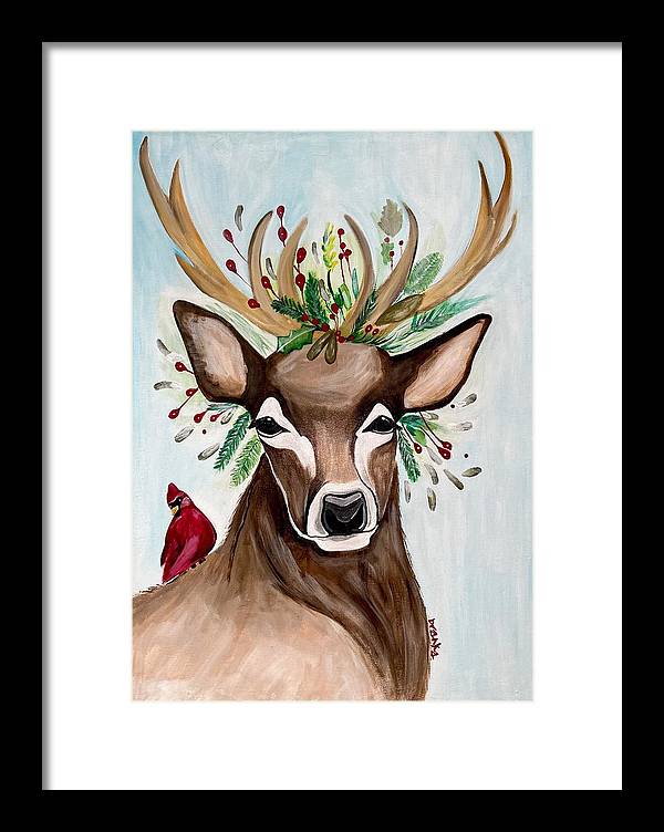 Christmas Buck/Cardinal - Framed Print