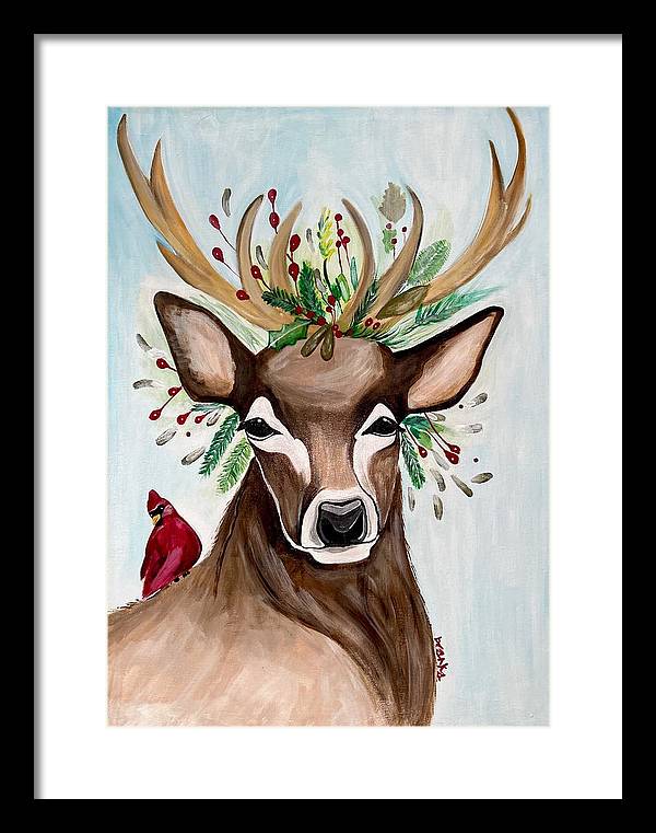 Christmas Buck/Cardinal - Framed Print