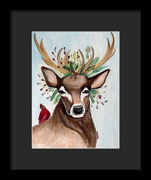 Christmas Buck/Cardinal - Framed Print