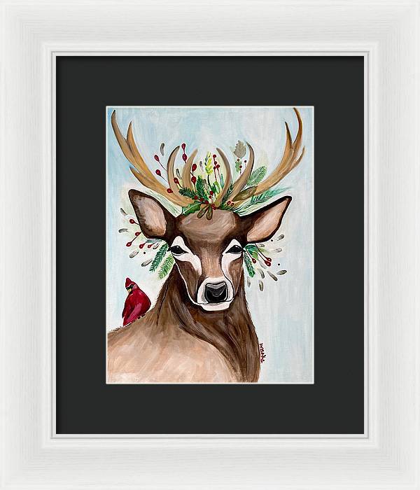 Christmas Buck/Cardinal - Framed Print