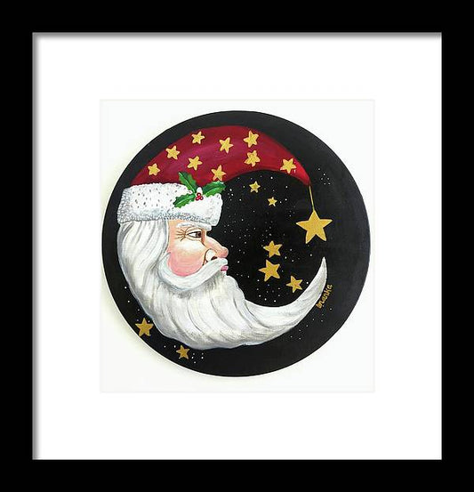 Christmas Santa Circle - Framed Print