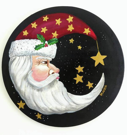 Christmas Santa Circle - Art Print