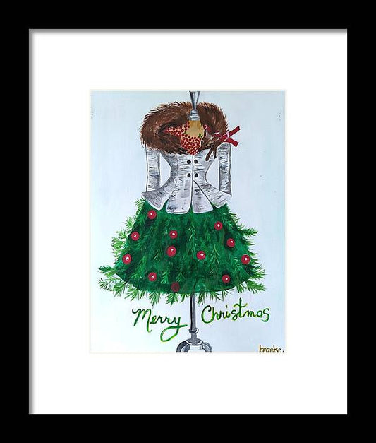 Christmas Tree Nature Dress - Framed Print