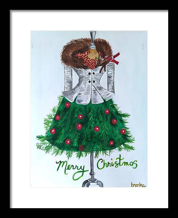 Christmas Tree Nature Dress - Framed Print