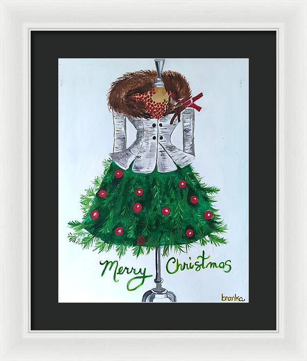 Christmas Tree Nature Dress - Framed Print