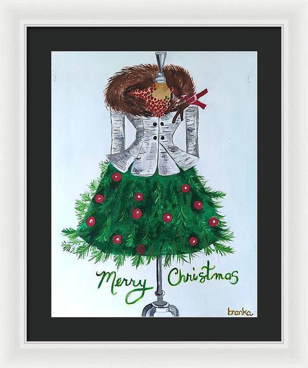 Christmas Tree Nature Dress - Framed Print