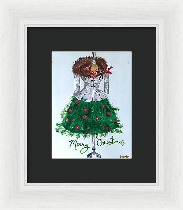 Christmas Tree Nature Dress - Framed Print