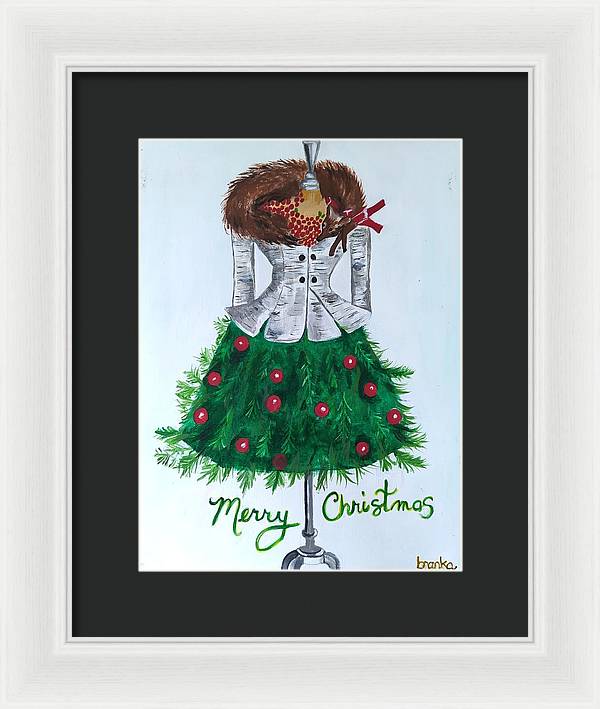 Christmas Tree Nature Dress - Framed Print