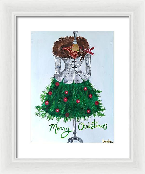 Christmas Tree Nature Dress - Framed Print