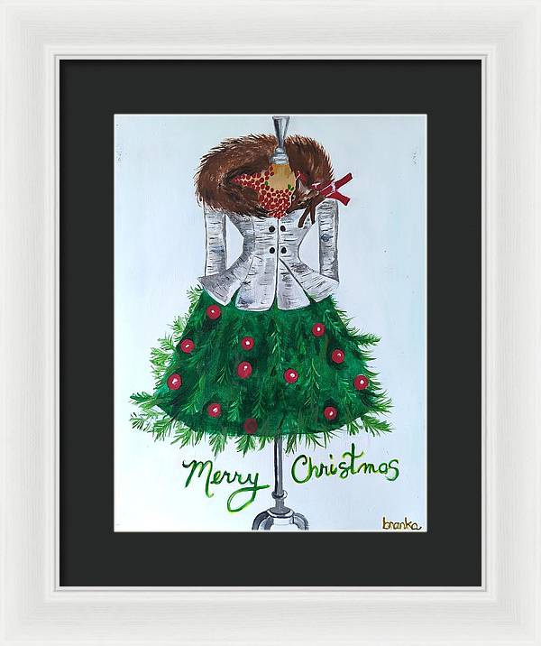 Christmas Tree Nature Dress - Framed Print