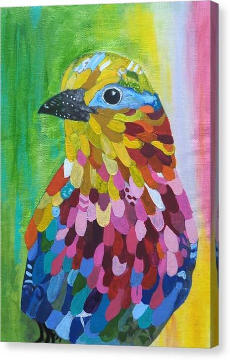 Colourful feather bird - Canvas Print