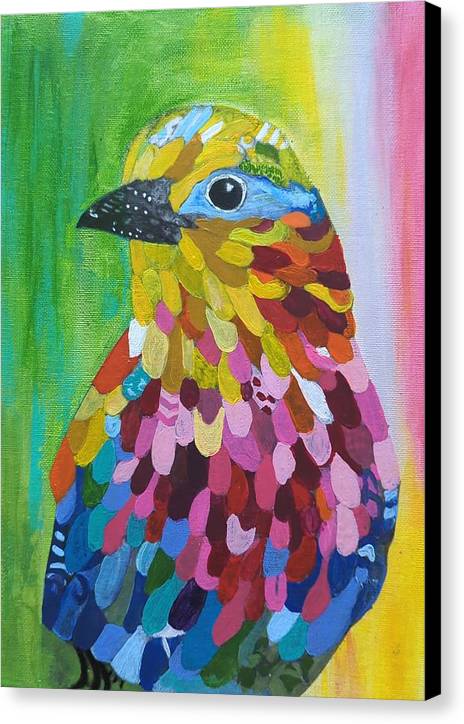 Colourful feather bird - Canvas Print