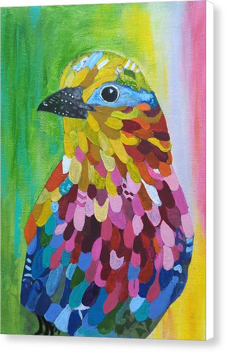 Colourful feather bird - Canvas Print