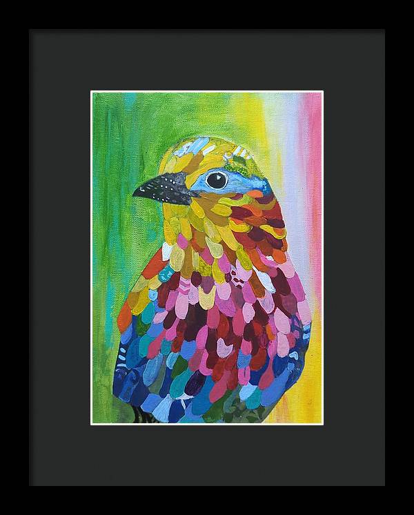 Colourful feather bird - Framed Print