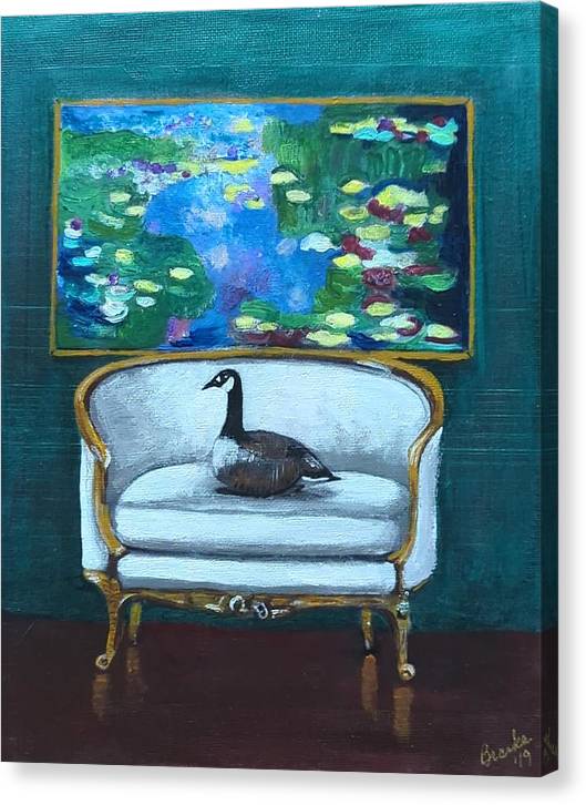 Canadian Goose on Loveseat - Canvas Print