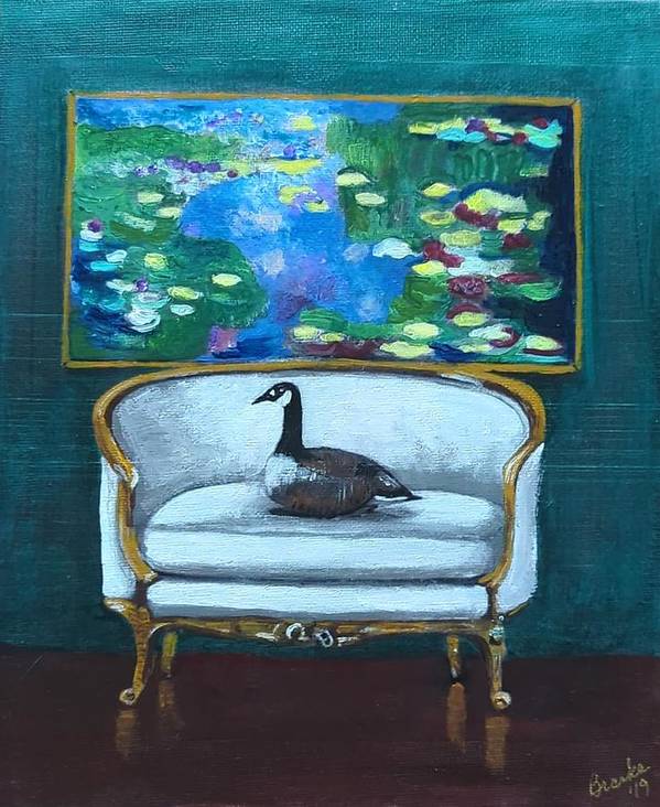 Canadian Goose on Loveseat - Art Print