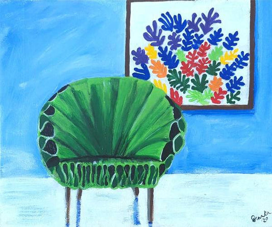 Empty Funky Green Chair - Art Print