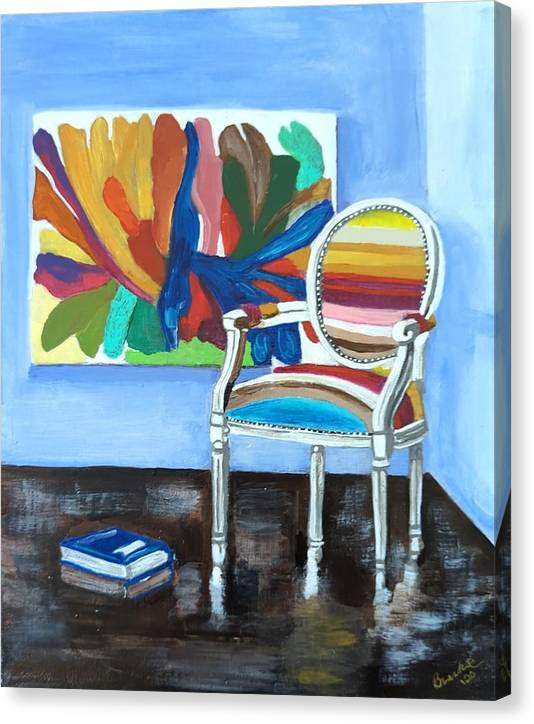 Empty Rainbow chair - Canvas Print