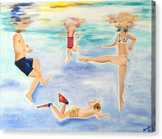 Family Swim - Canvas Print