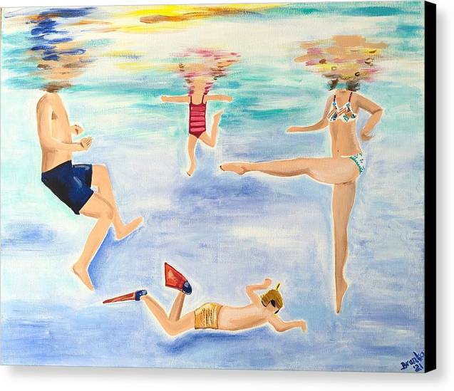 Family Swim - Canvas Print