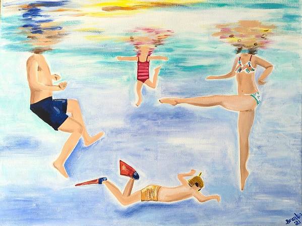 Family Swim - Art Print