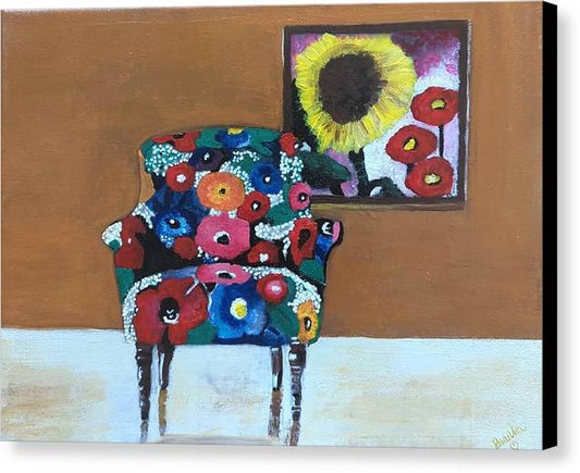 Flower chair - Canvas Print