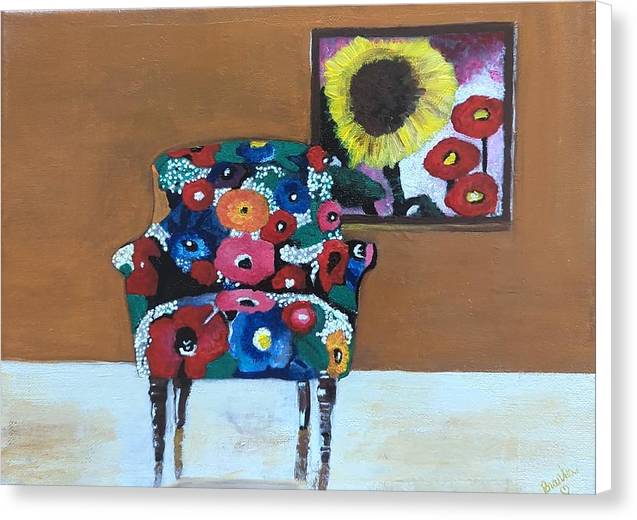 Flower chair - Canvas Print