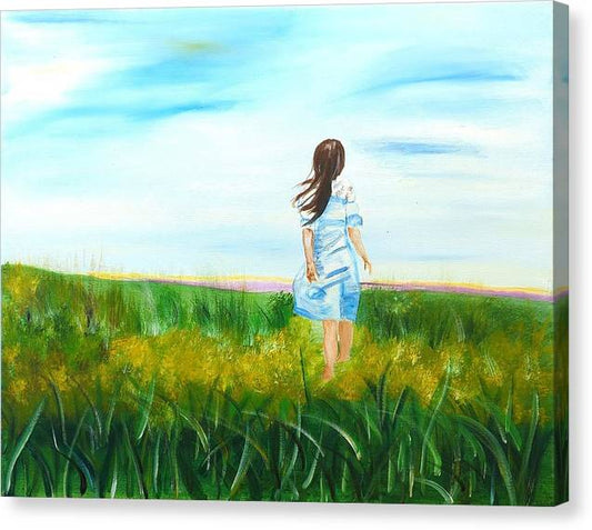 Little girl in the Field - Canvas Print