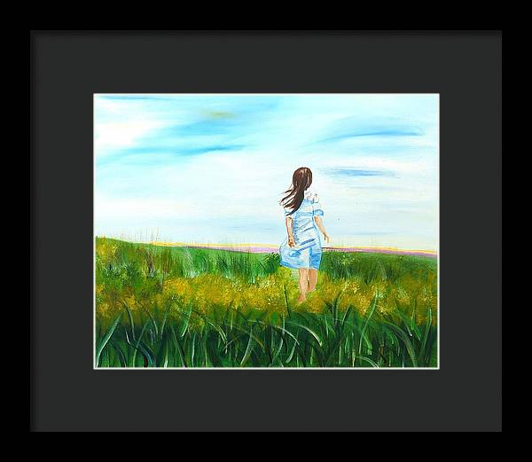 Little girl in the Field - Framed Print