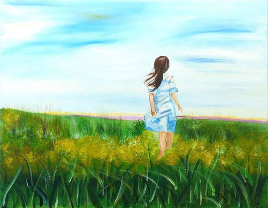 Little girl in the Field - Art Print