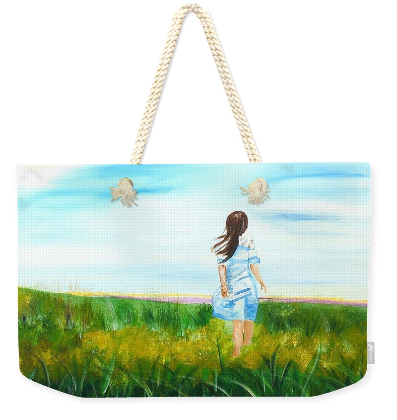 Little girl in the Field - Weekender Tote Bag