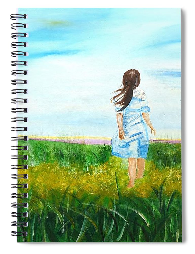 Little girl in the Field - Spiral Notebook