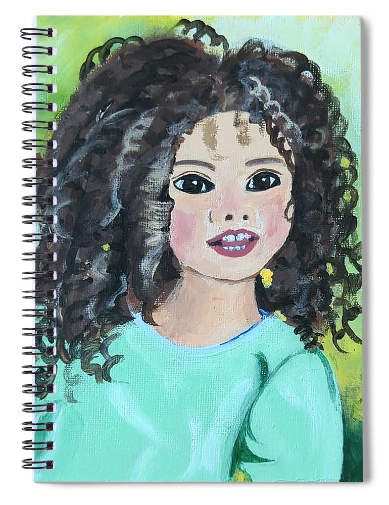 Little girl with curls - Spiral Notebook