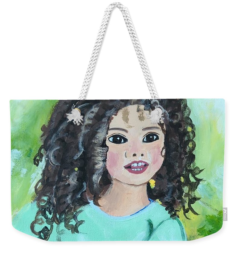 Little girl with curls - Weekender Tote Bag