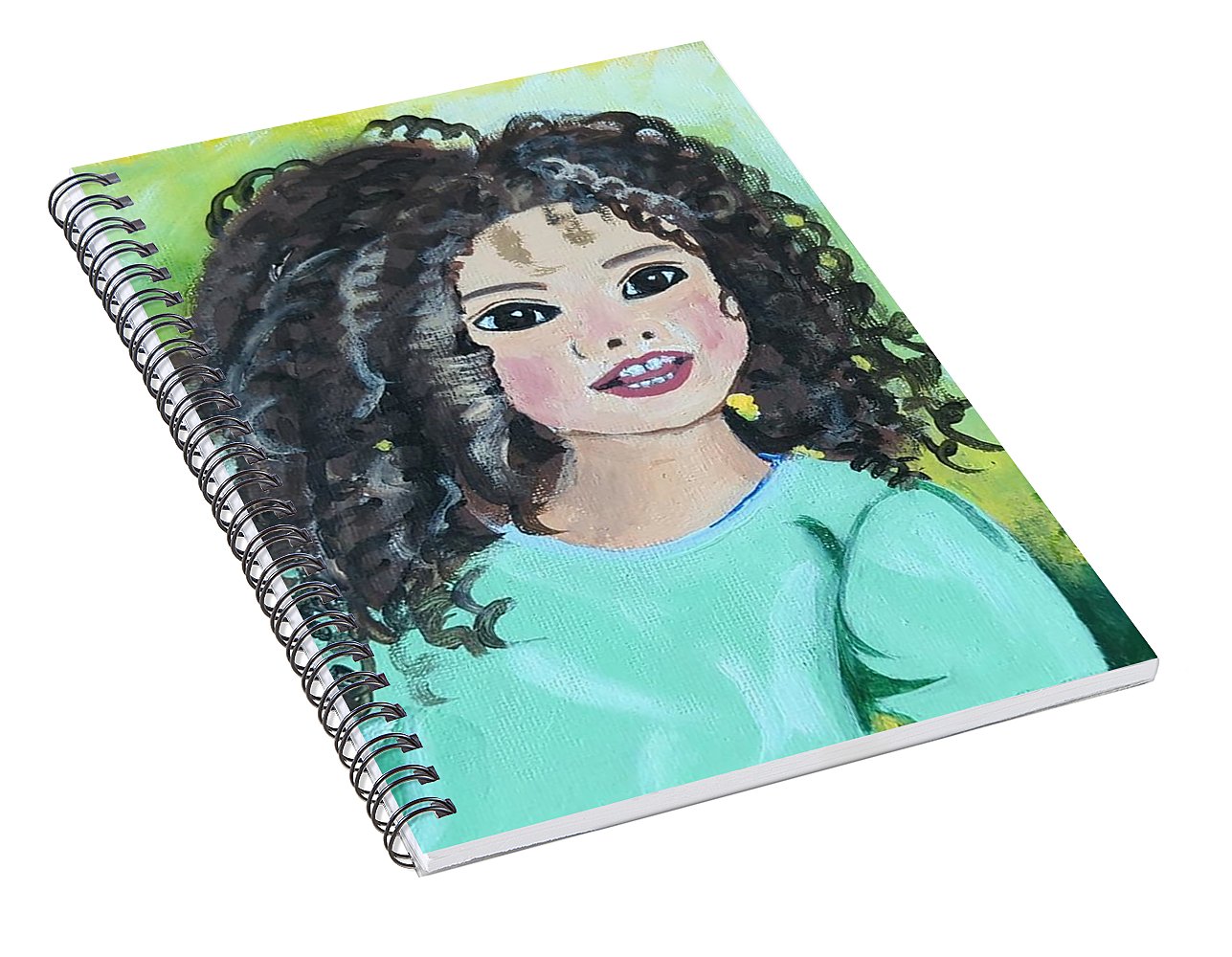Little girl with curls - Spiral Notebook
