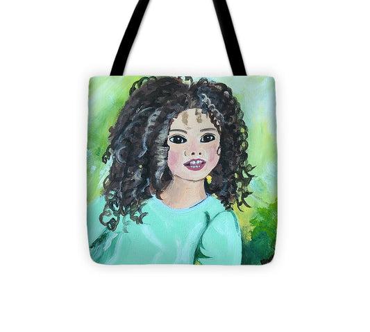 Little girl with curls - Tote Bag