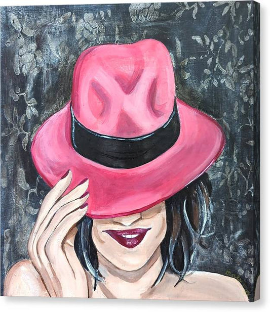 Pink Hat Suzanne. - Canvas Print