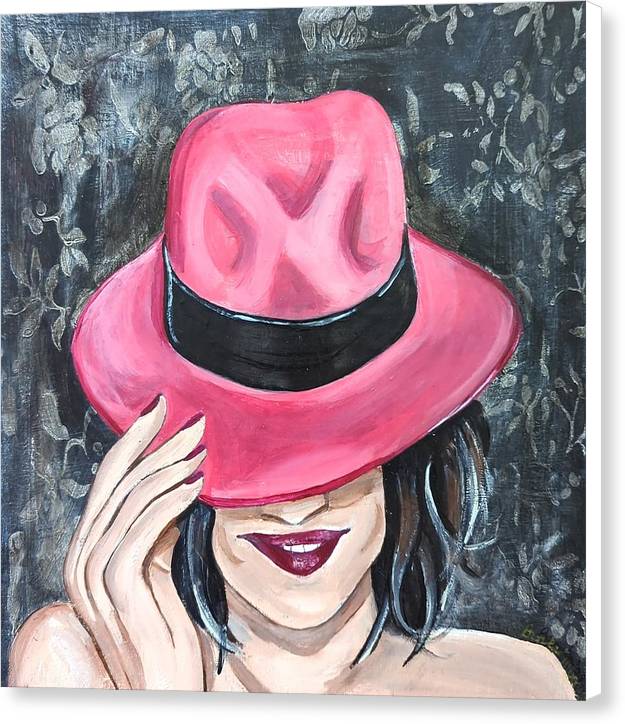 Pink Hat Suzanne. - Canvas Print