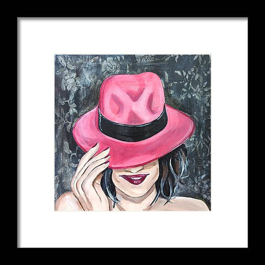 Pink Hat Suzanne. - Framed Print