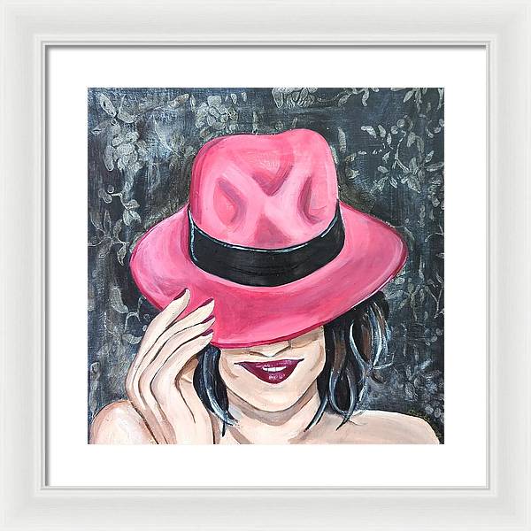 Pink Hat Suzanne. - Framed Print