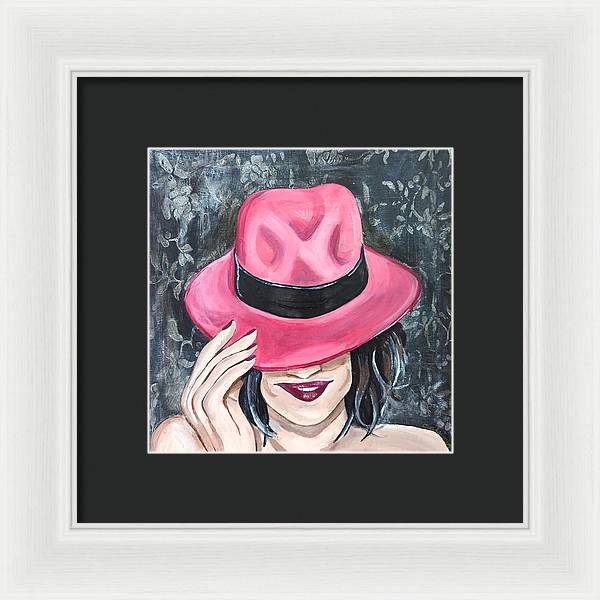 Pink Hat Suzanne. - Framed Print