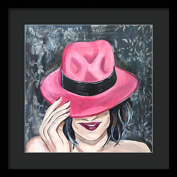 Pink Hat Suzanne. - Framed Print