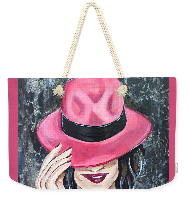 Pink Hat Suzanne. - Weekender Tote Bag