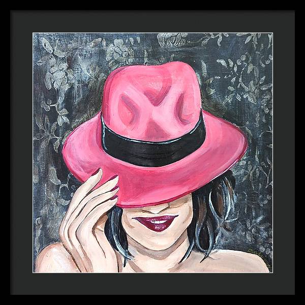 Pink Hat Suzanne. - Framed Print