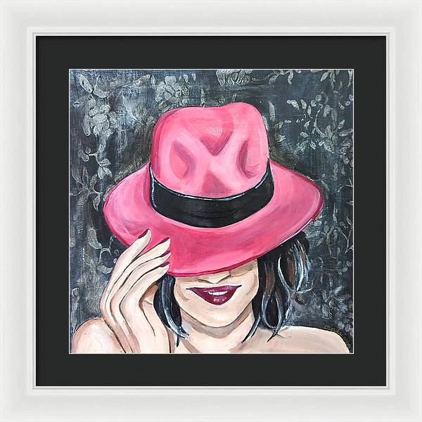 Pink Hat Suzanne. - Framed Print