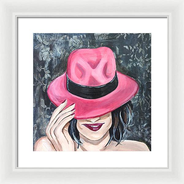 Pink Hat Suzanne. - Framed Print