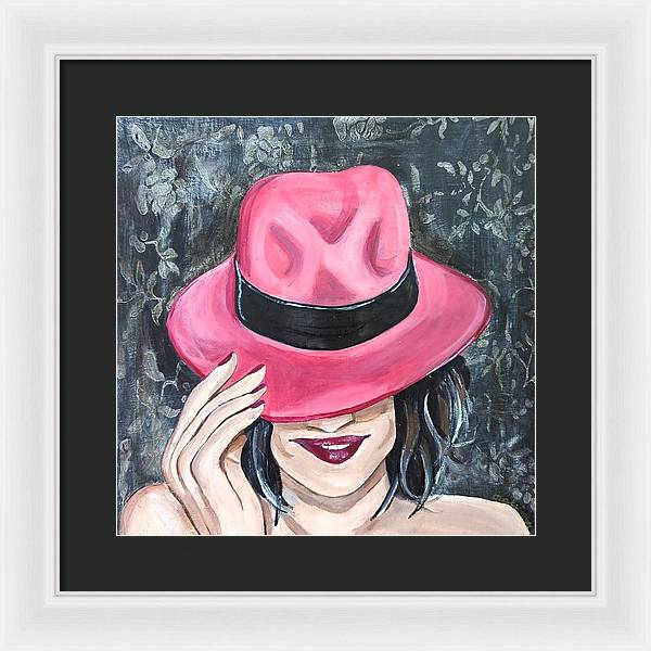 Pink Hat Suzanne. - Framed Print