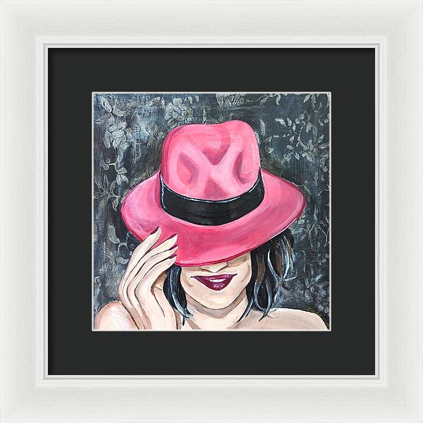 Pink Hat Suzanne. - Framed Print