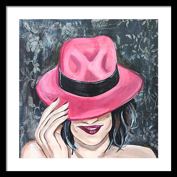 Pink Hat Suzanne. - Framed Print